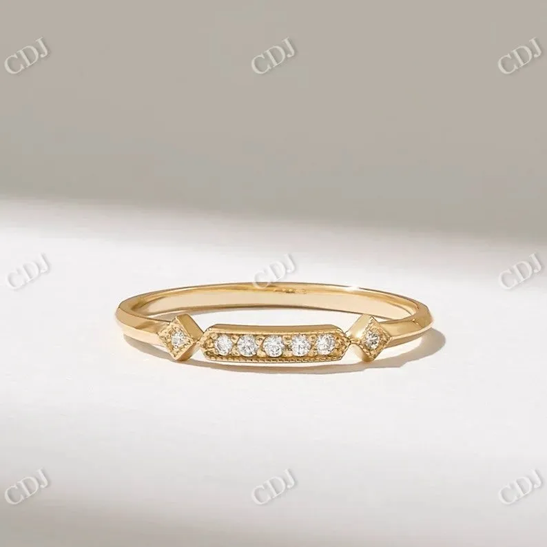 0.06CTW Lab Grown Diamond Minimalist Princess Wedding Band