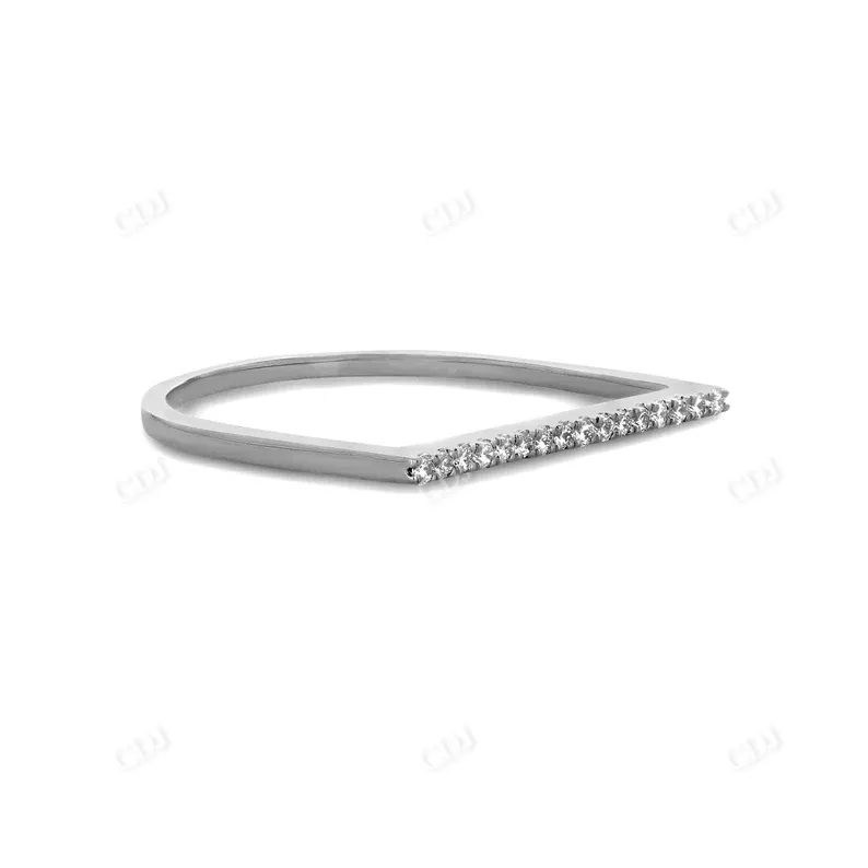 0.08CTW Round Lab Grown Diamond Thin Bar Minimalist Stack Band