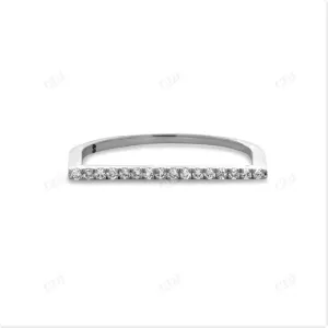 0.08CTW Round Lab Grown Diamond Thin Bar Minimalist Stack Band