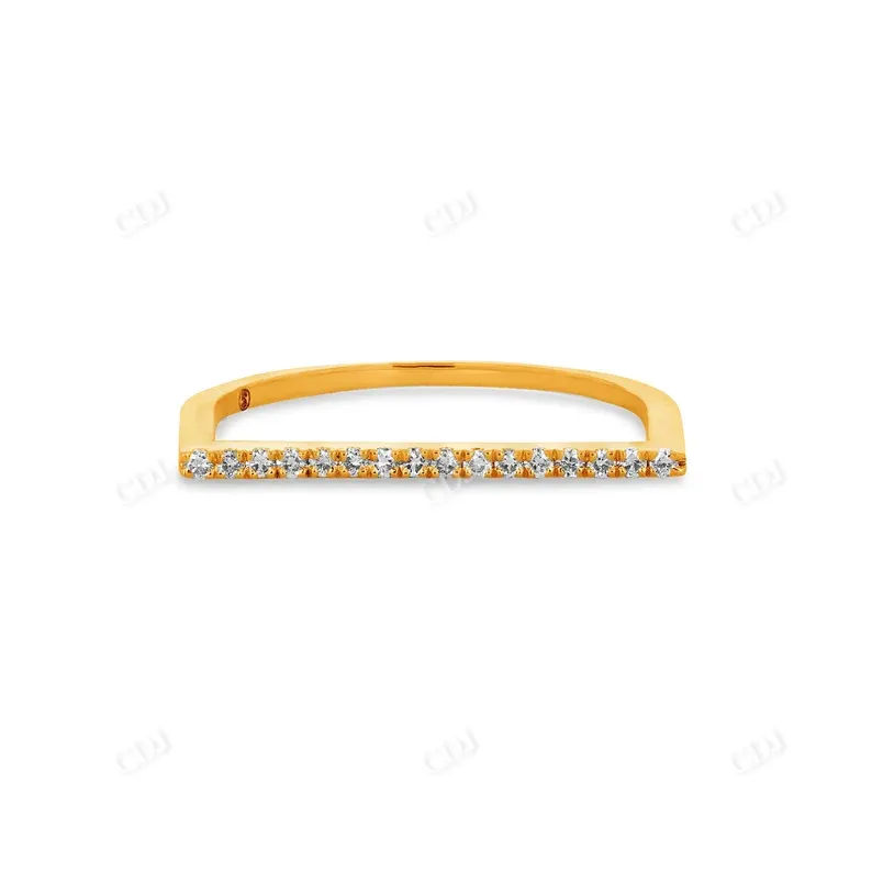 0.08CTW Round Lab Grown Diamond Thin Bar Minimalist Stack Band