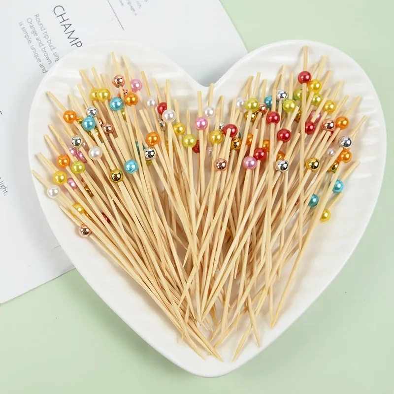 100pcs Wedding Party Fruit Picks for Buffet Cupcake Toothpicks