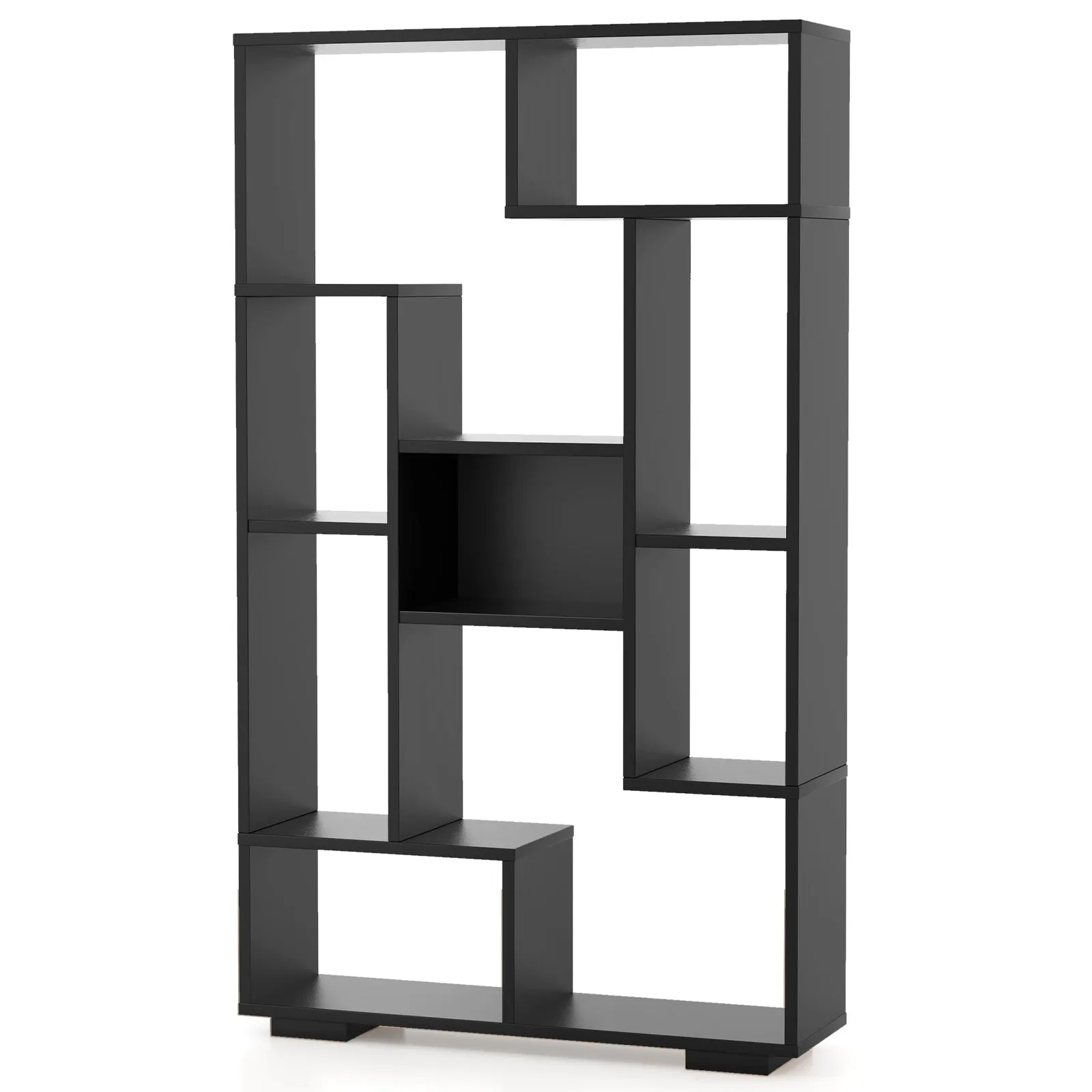 120cm Tall Bookshelf with Anti-tipping Kits for Home Office-Black