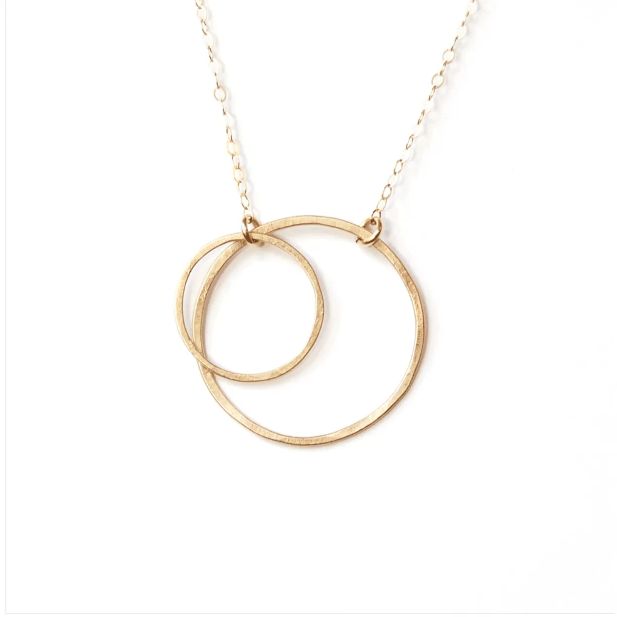 14K Gold Small Medium or Large Double Open Circle Necklace by Emily Rosenfeld Jewelry