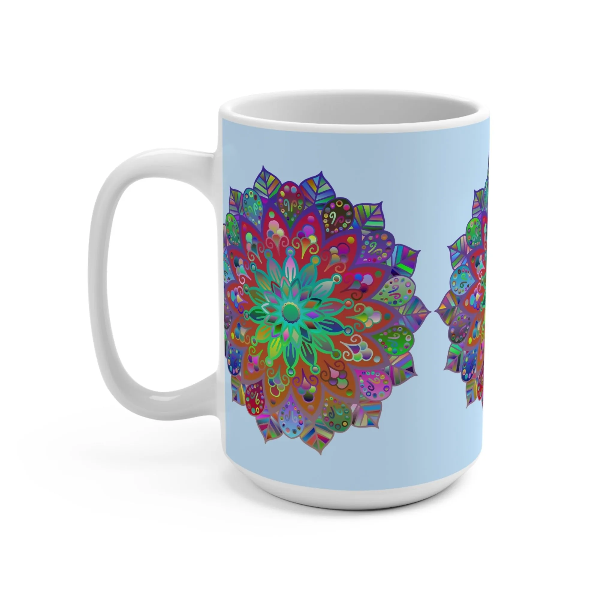 15oz Mandala Art Ceramic Mug - Perfect for Coffee & Tea Lovers