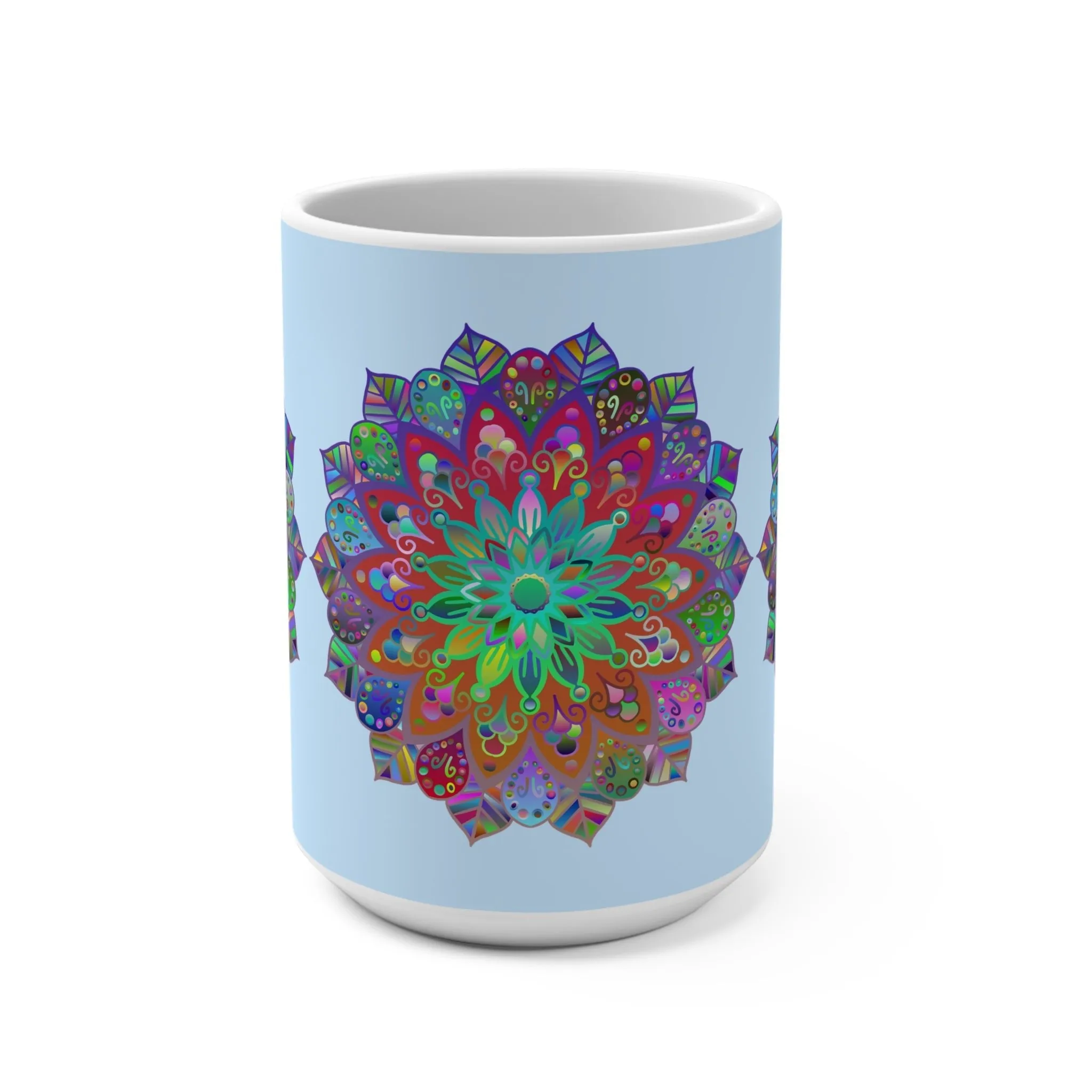 15oz Mandala Art Ceramic Mug - Perfect for Coffee & Tea Lovers