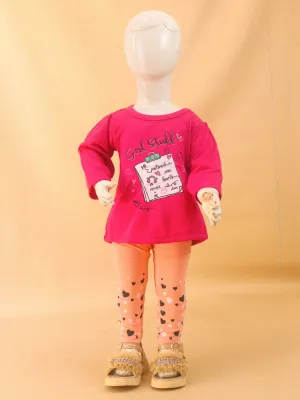 1Yr - 4Yrs Music Dark Pink Suit For Girls RG GS45