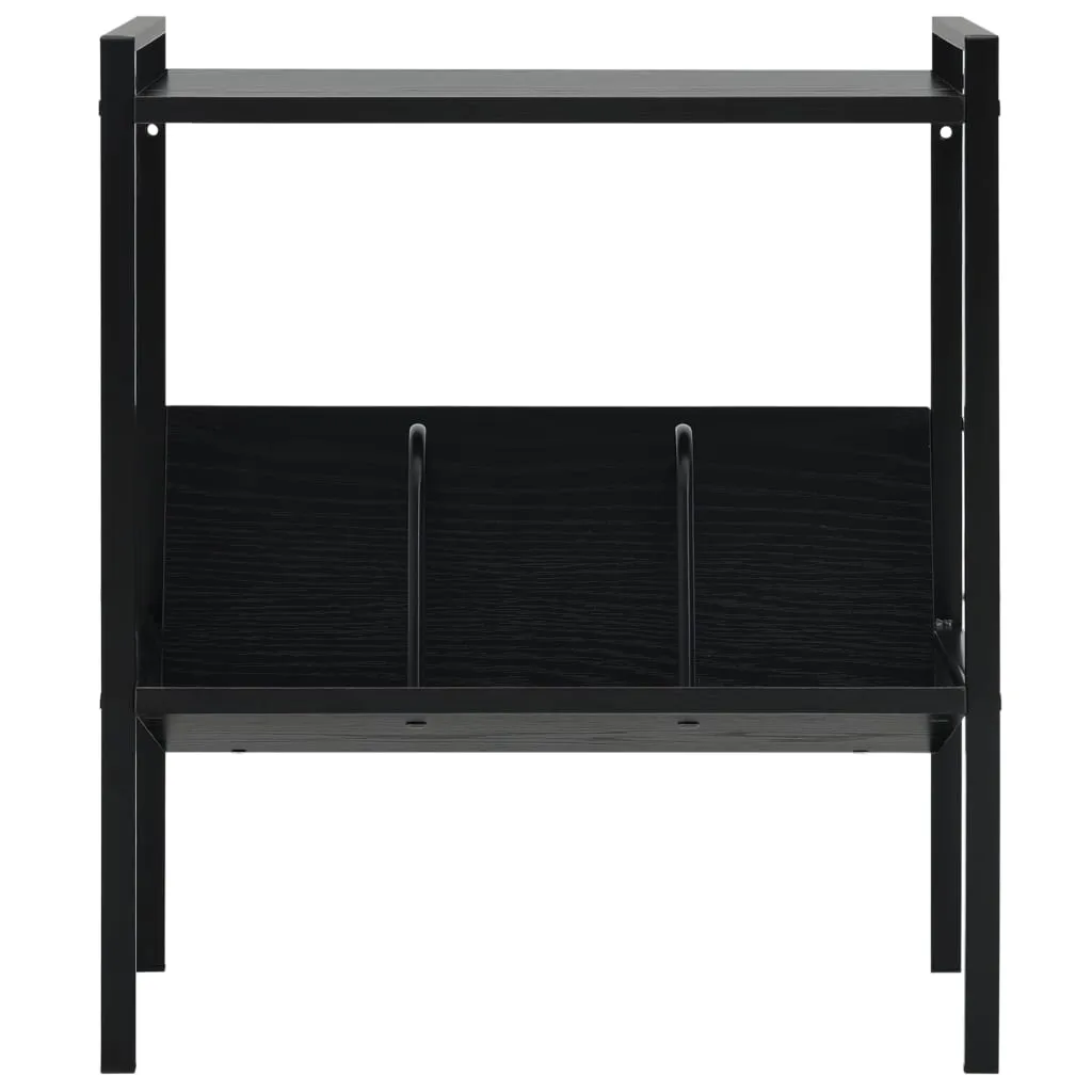 2-Layer Book Shelf Black 52x28x59 cm Chipboard