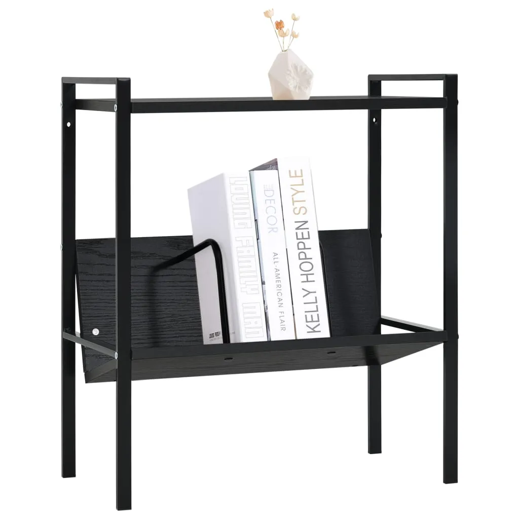 2-Layer Book Shelf Black 52x28x59 cm Chipboard