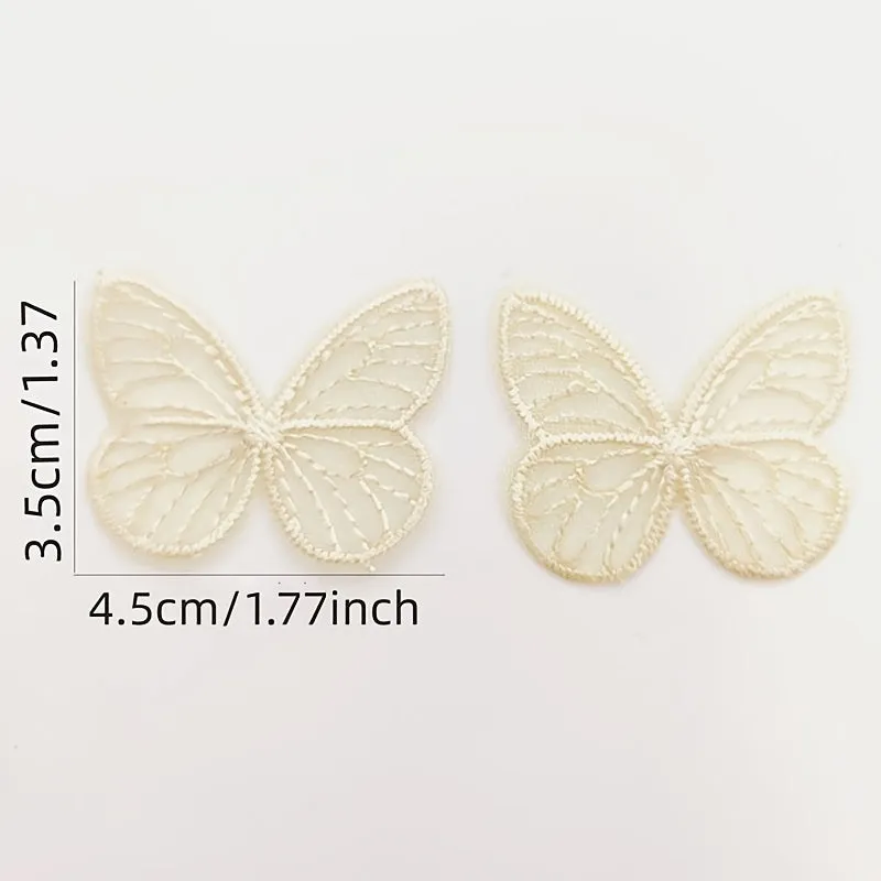 20 DIY Embroidered Butterfly Fabric Stickers in Mixed Colors