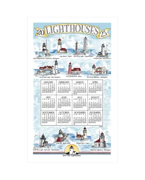 2025 Lighthouses Towel Display Calendar