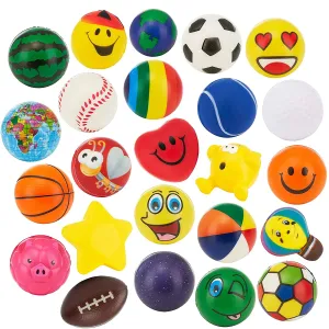 24 Stress Balls - Bulk Pack Of 2.5" Stress Balls - Treasure Box Classroom Prizes, Party