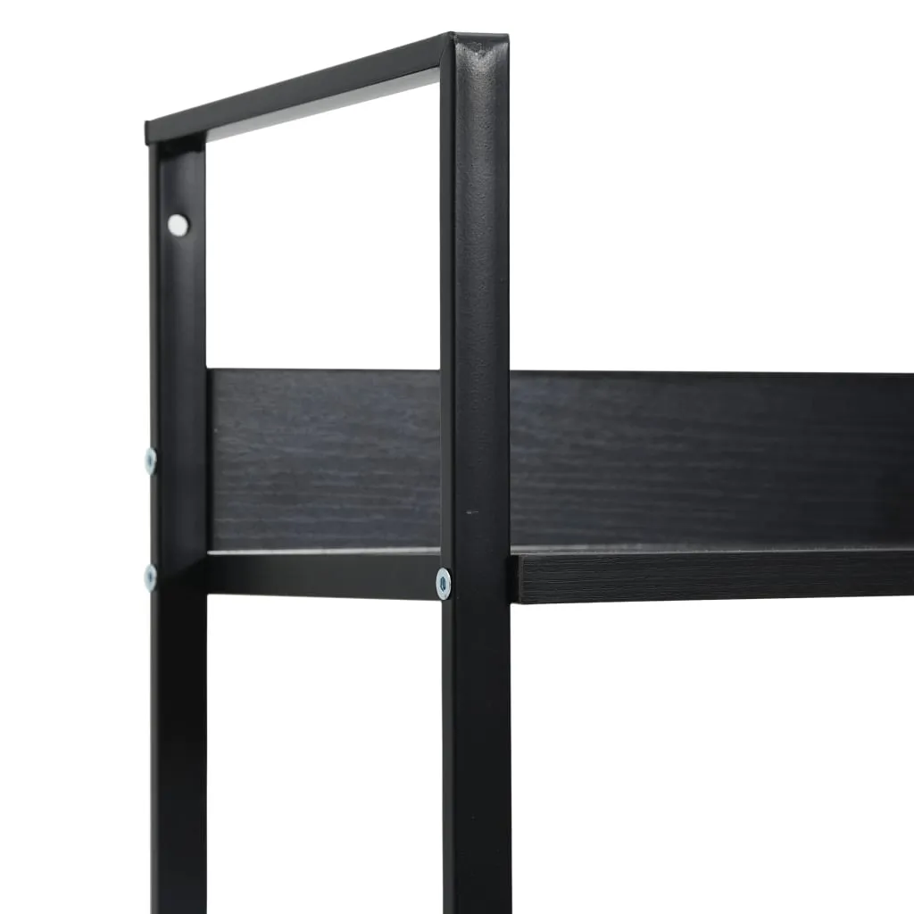 3-Layer Book Shelf Black 60x27.6x90.5 cm Engineered Wood