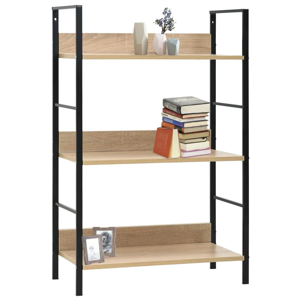 3-Layer Book Shelf Oak 60x27.6x90.5 cm Chipboard