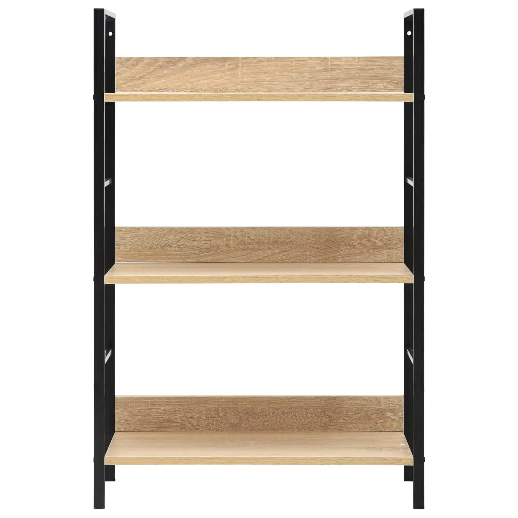 3-Layer Book Shelf Oak 60x27.6x90.5 cm Chipboard