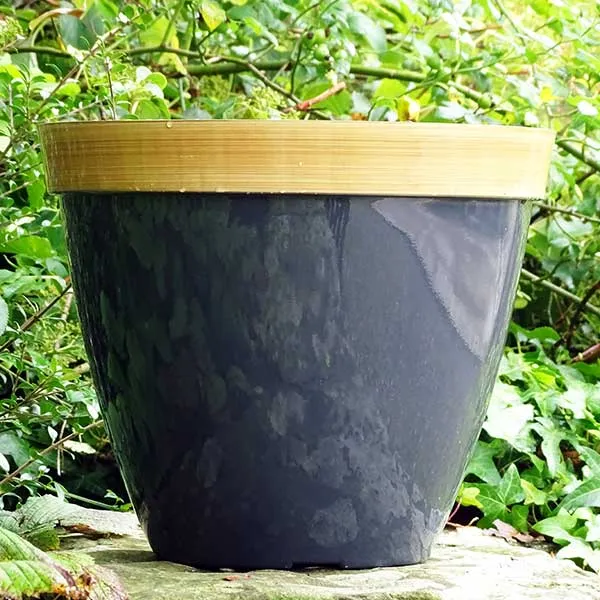 34cm Provence Planter Charcoal Grey Plant Pot