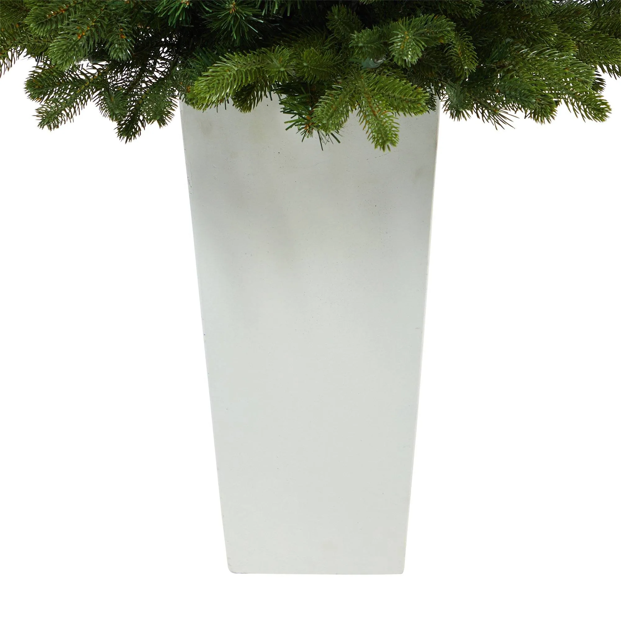 3.5’ Washington Fir Artificial Christmas Tree with 50 Clear Lights in Tower Planter