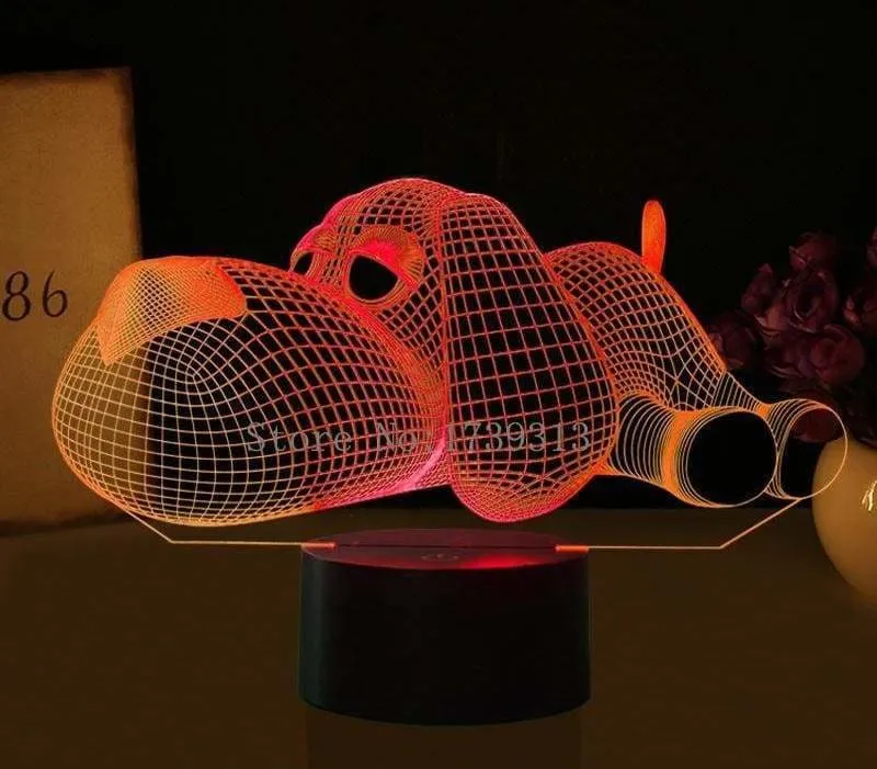 3D LED Illusion Dog Lamp