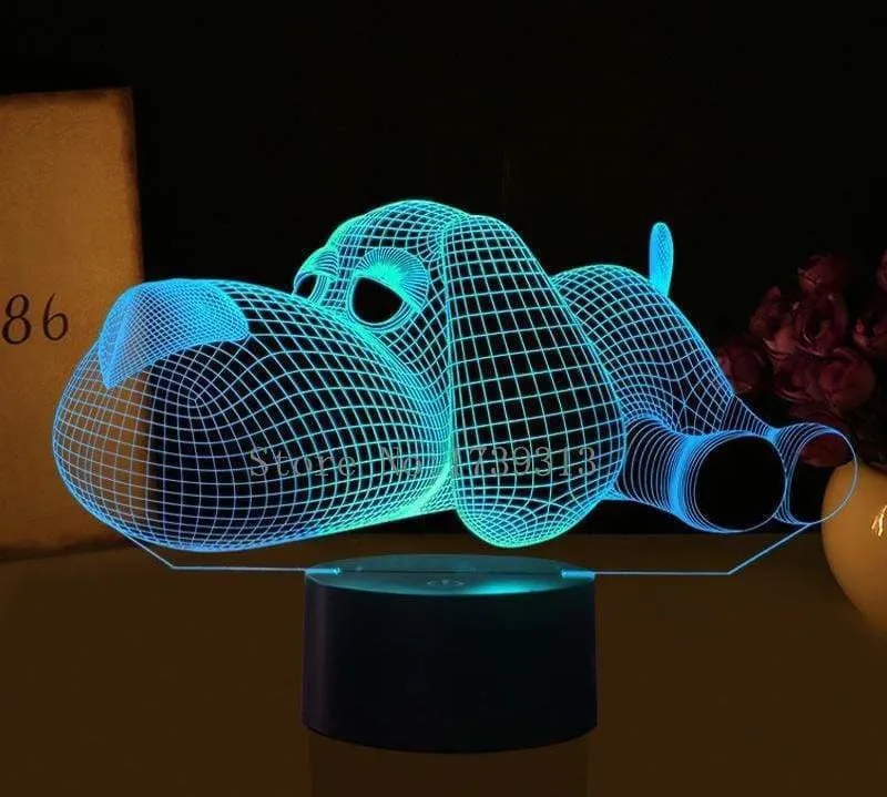 3D LED Illusion Dog Lamp