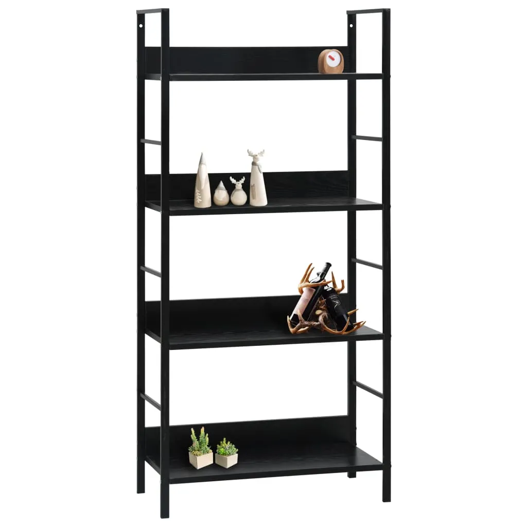 4-Layer Book Shelf Black 60x27.6x124.5 cm Engineered Wood