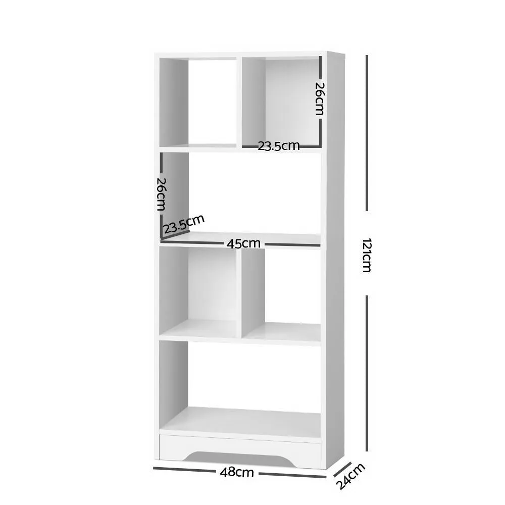 4-Tier White Display Bookshelf, Anti-Scratch Feet - Artiss