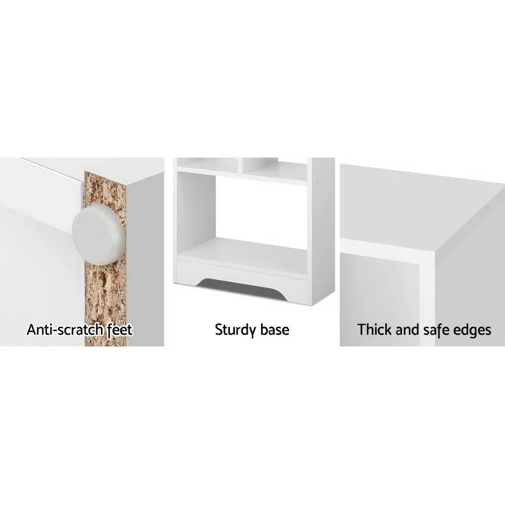 4-Tier White Display Bookshelf, Anti-Scratch Feet - Artiss