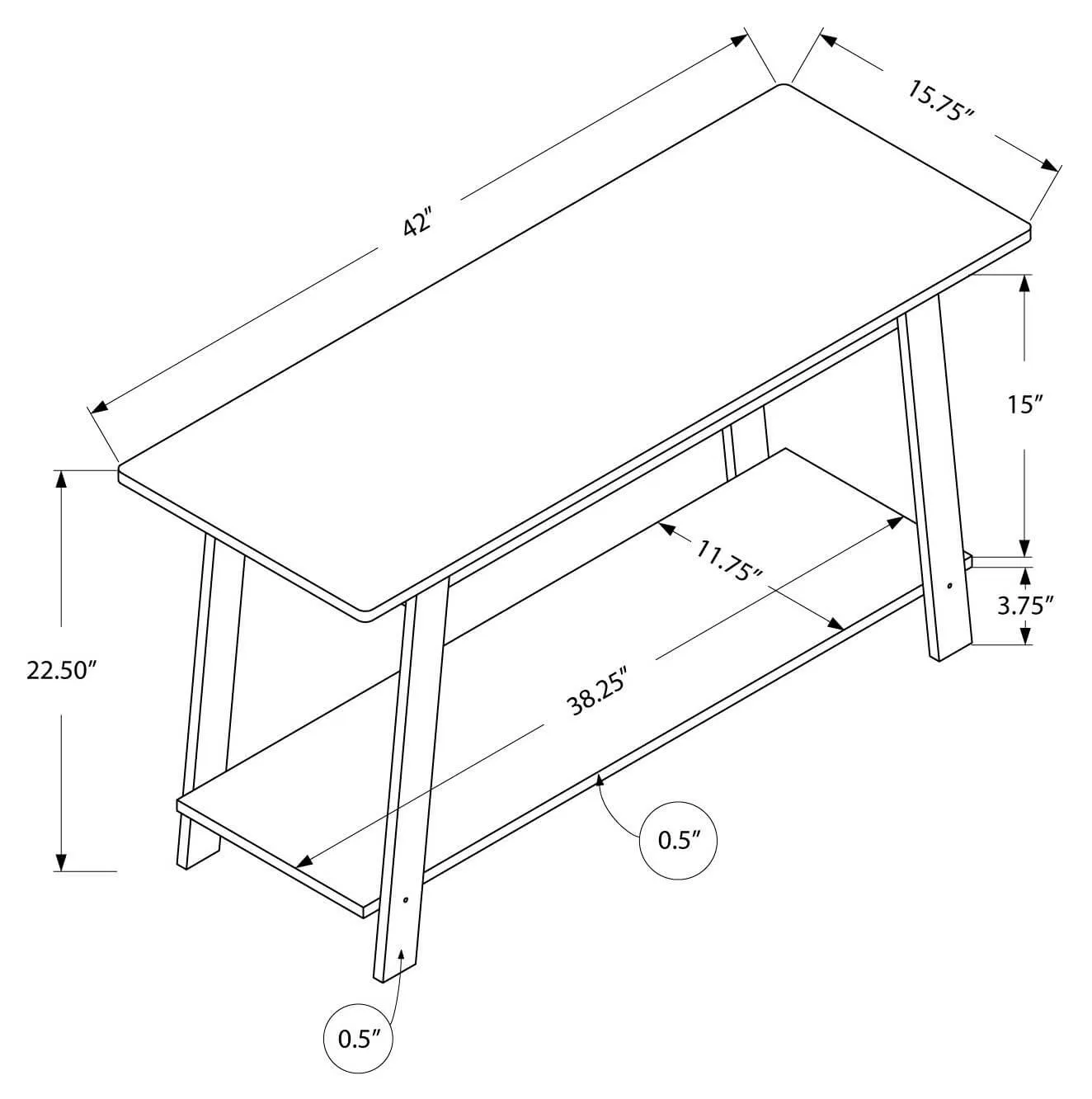 42"L Cappuccino Tv Stand