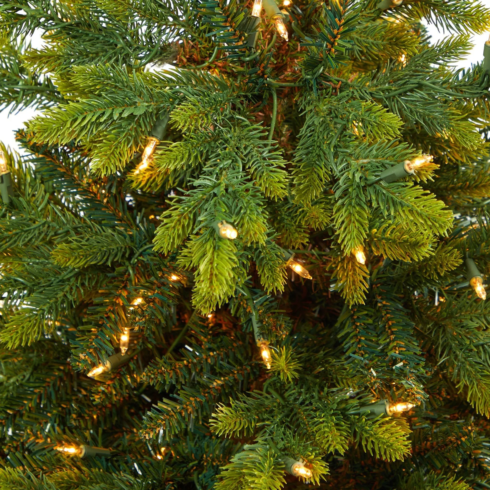 44” North Carolina Fir Artificial Christmas Tree with 150 Clear Lights and 563 Bendable Branches in Red Tower Planter