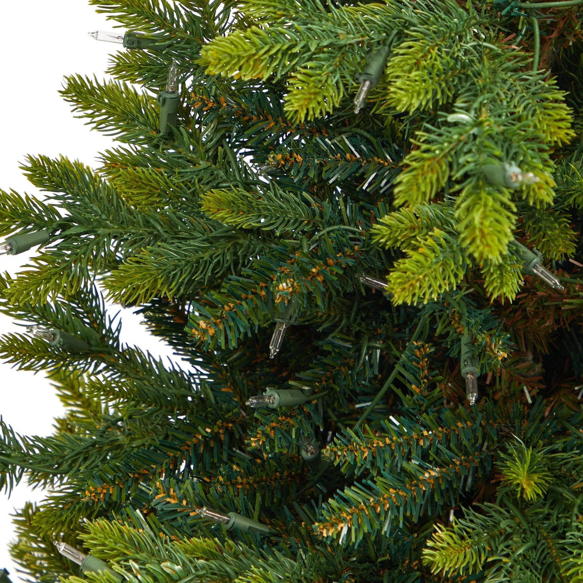 44” North Carolina Fir Artificial Christmas Tree with 150 Clear Lights and 563 Bendable Branches in Sand Colored Urn