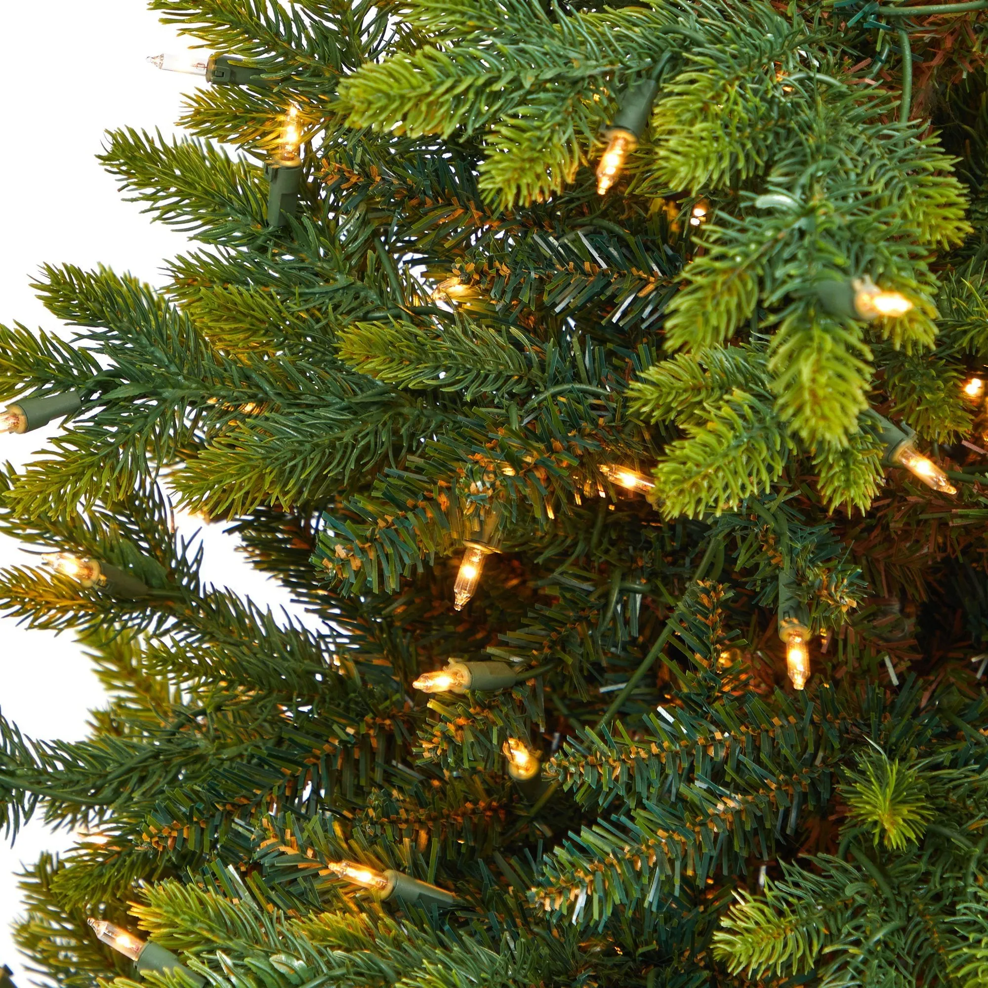 44” North Carolina Fir Artificial Christmas Tree with 150 Clear Lights and 563 Bendable Branches in Sand Colored Urn