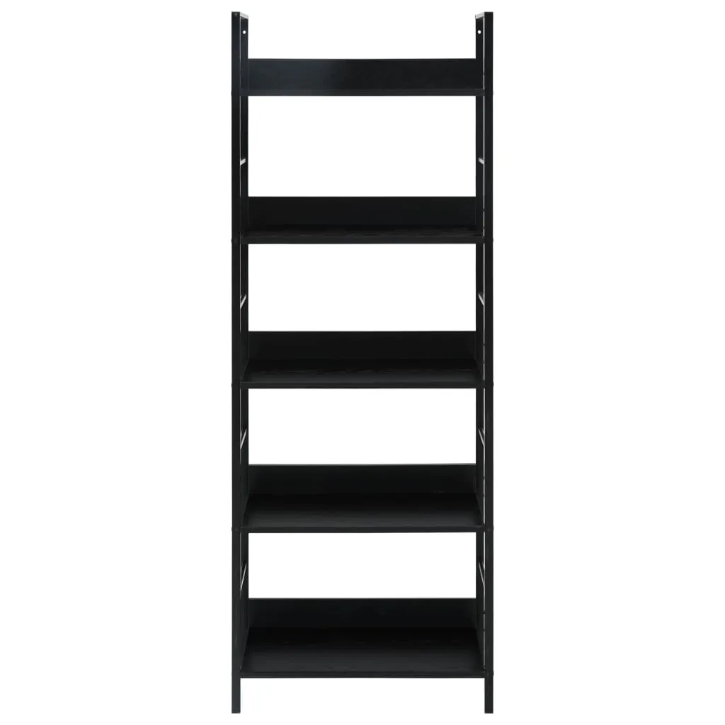 5-Layer Book Shelf Black 60x27.6x158.5 cm Engineered Wood