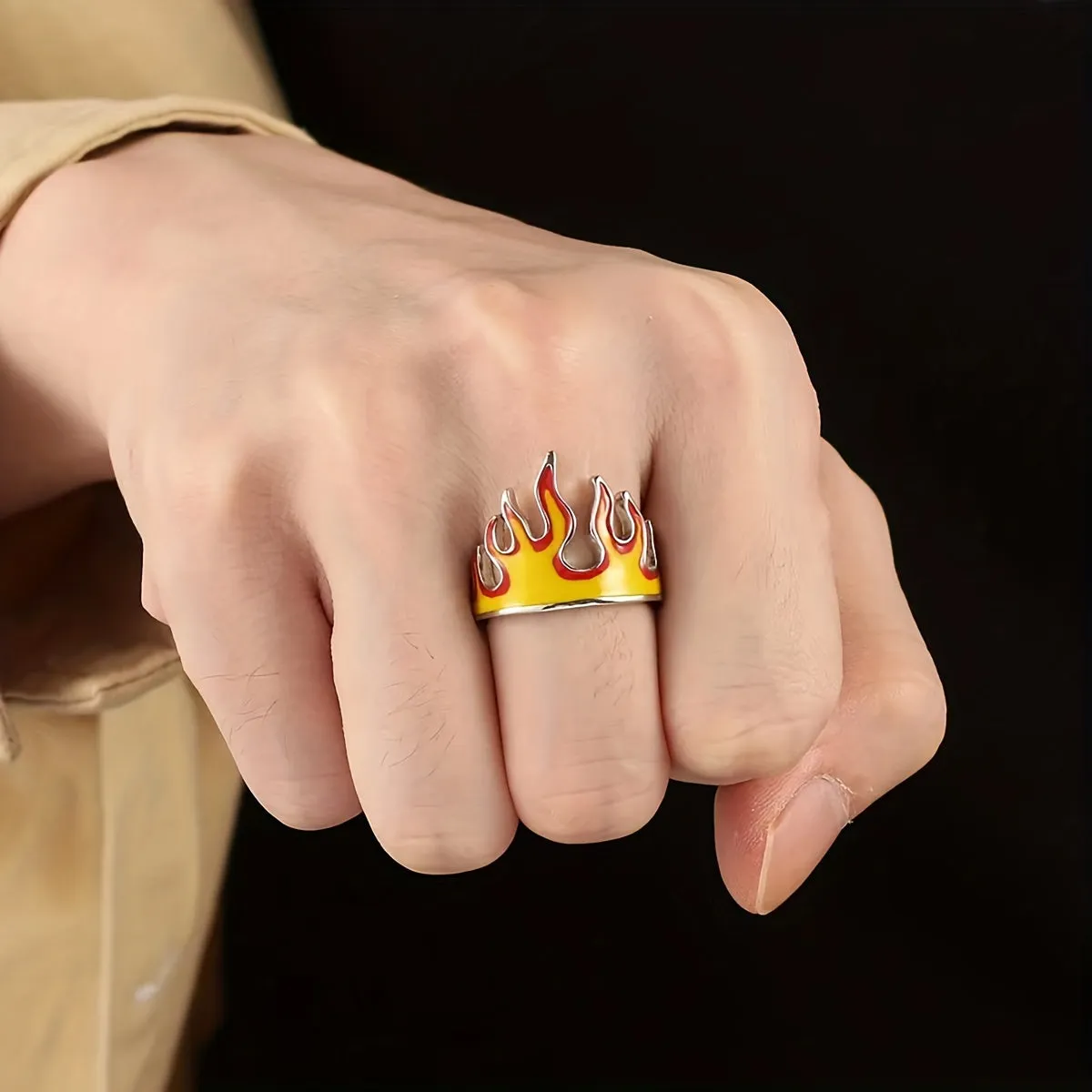 510 Word Product Title Stylish Flame Ring Perfect Gift for HimHer Any Occasion