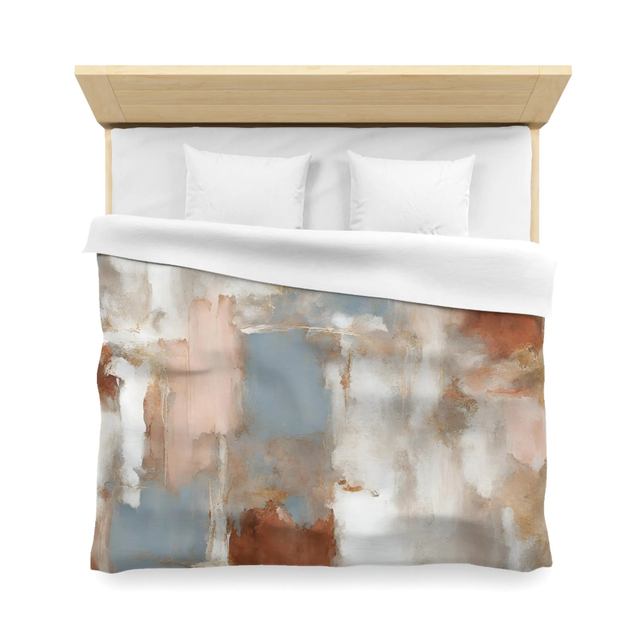 Abstract Duvet Cover | Beige Rust, blue White