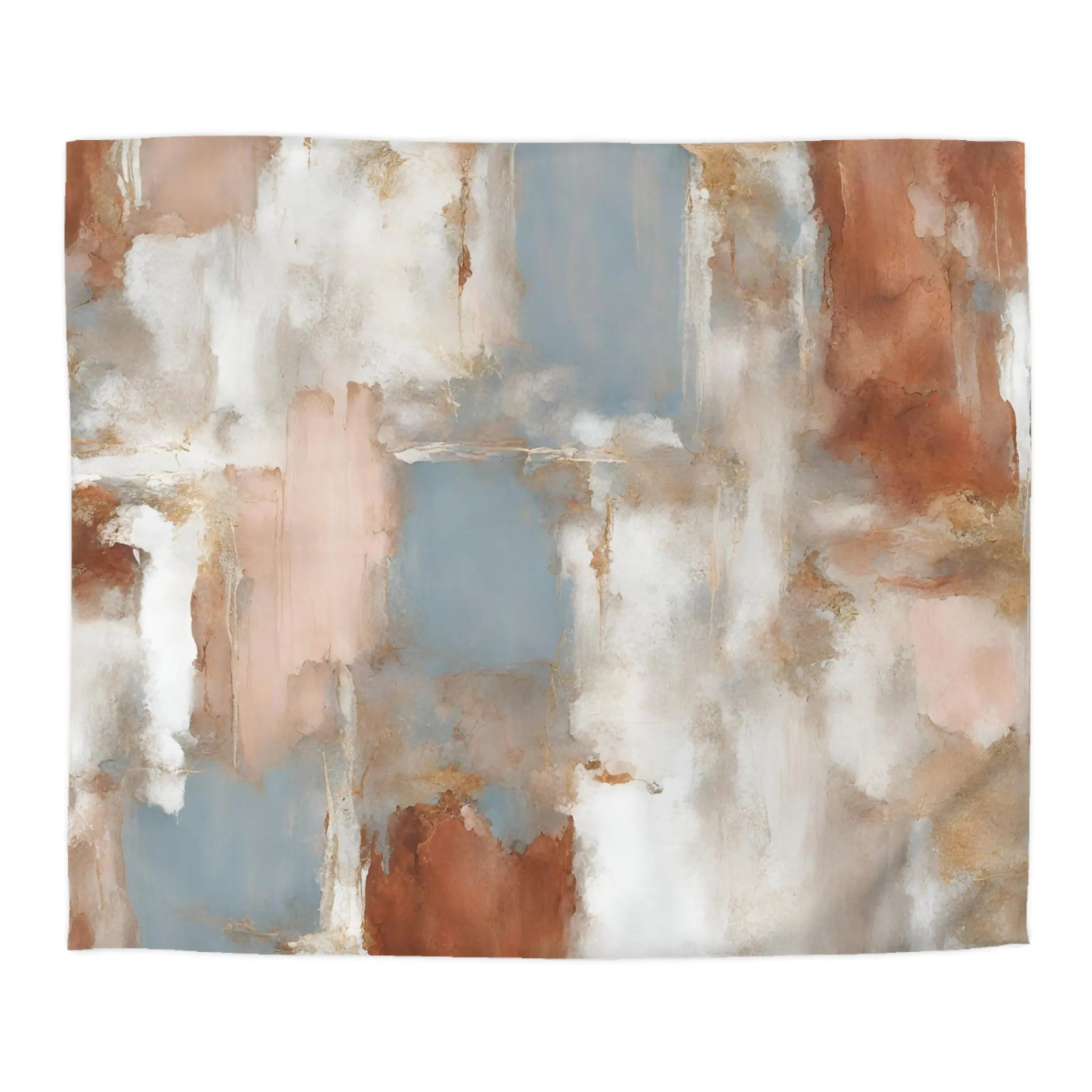 Abstract Duvet Cover | Beige Rust, blue White