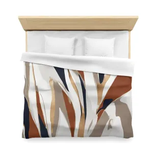 Abstract Duvet Cover | Beige Rust, Navy blue White