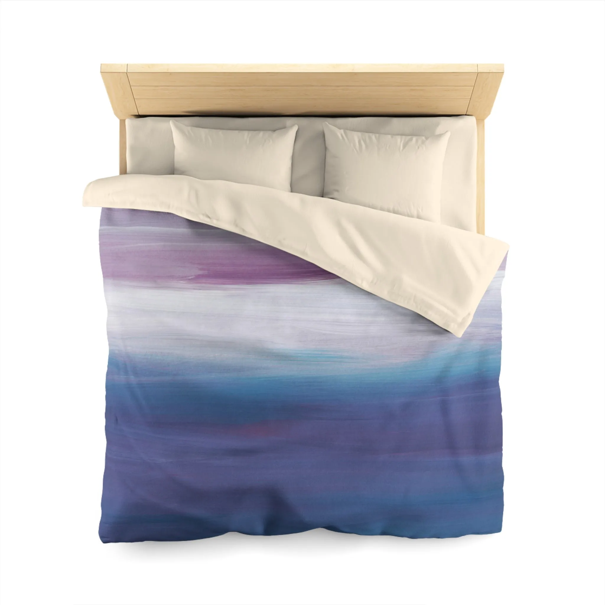 Abstract Duvet Cover | Blue White Lilac Purple Blanket