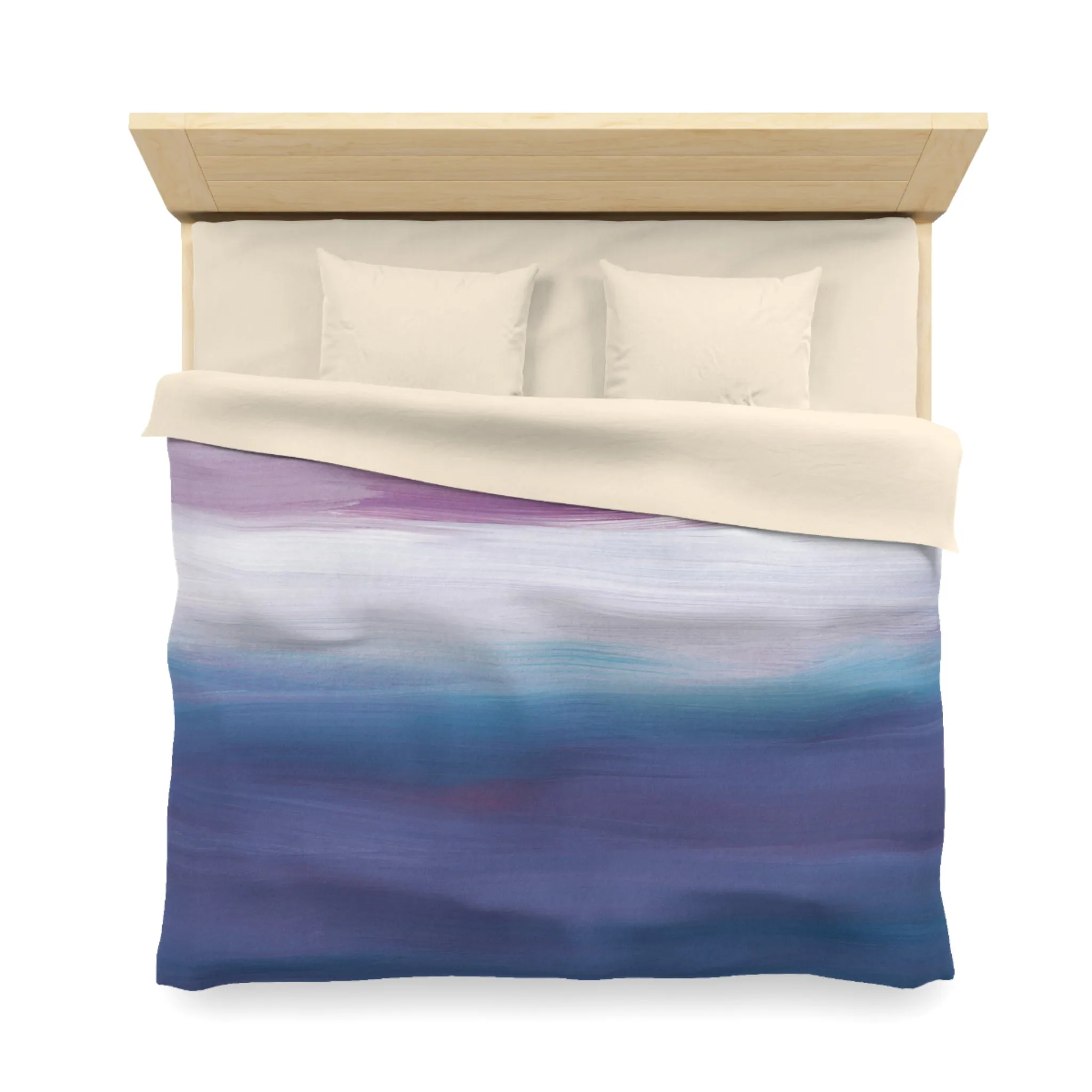 Abstract Duvet Cover | Blue White Lilac Purple Blanket