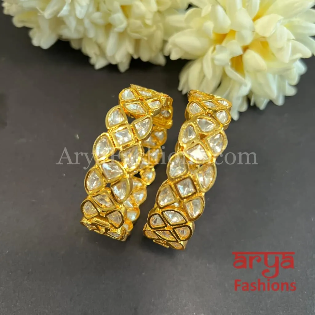 Alia Golden Kundan Bridal Kada Bangles