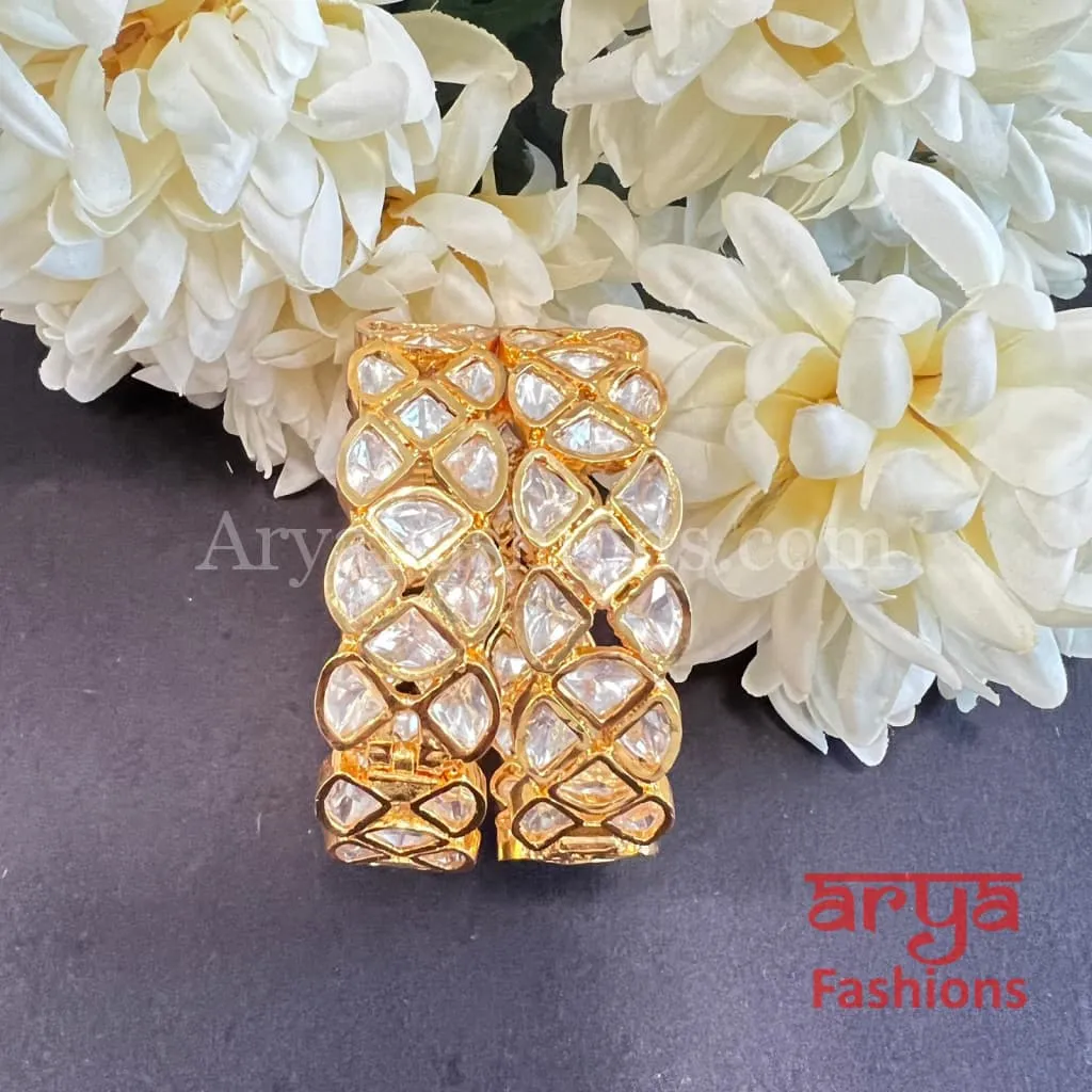 Alia Golden Kundan Bridal Kada Bangles