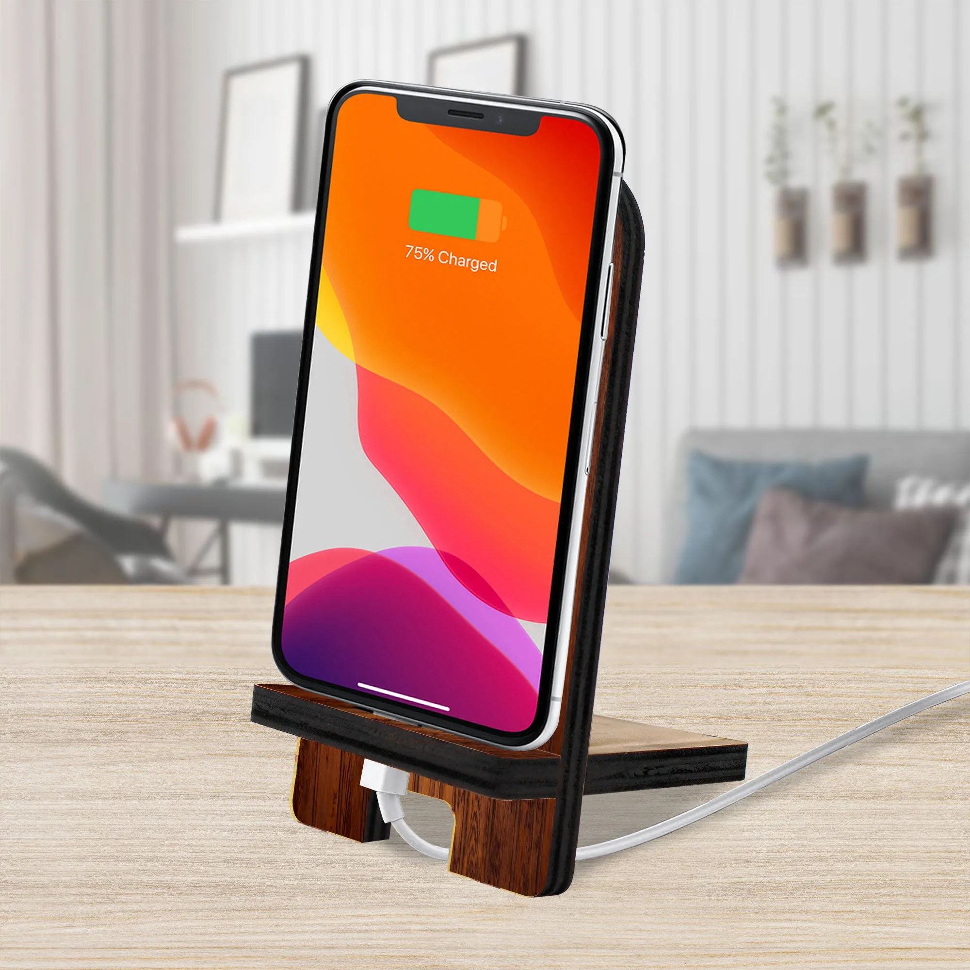 Be Kind, Be Brave…. Cell Phone Stand Family Décor | Wood Mobile Tablet Holder Charging Station Organizer - 892070