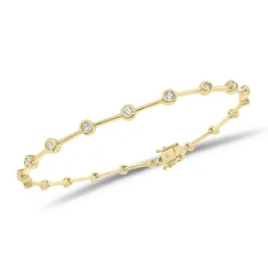 Bezel-Set Diamond Bar Bracelet