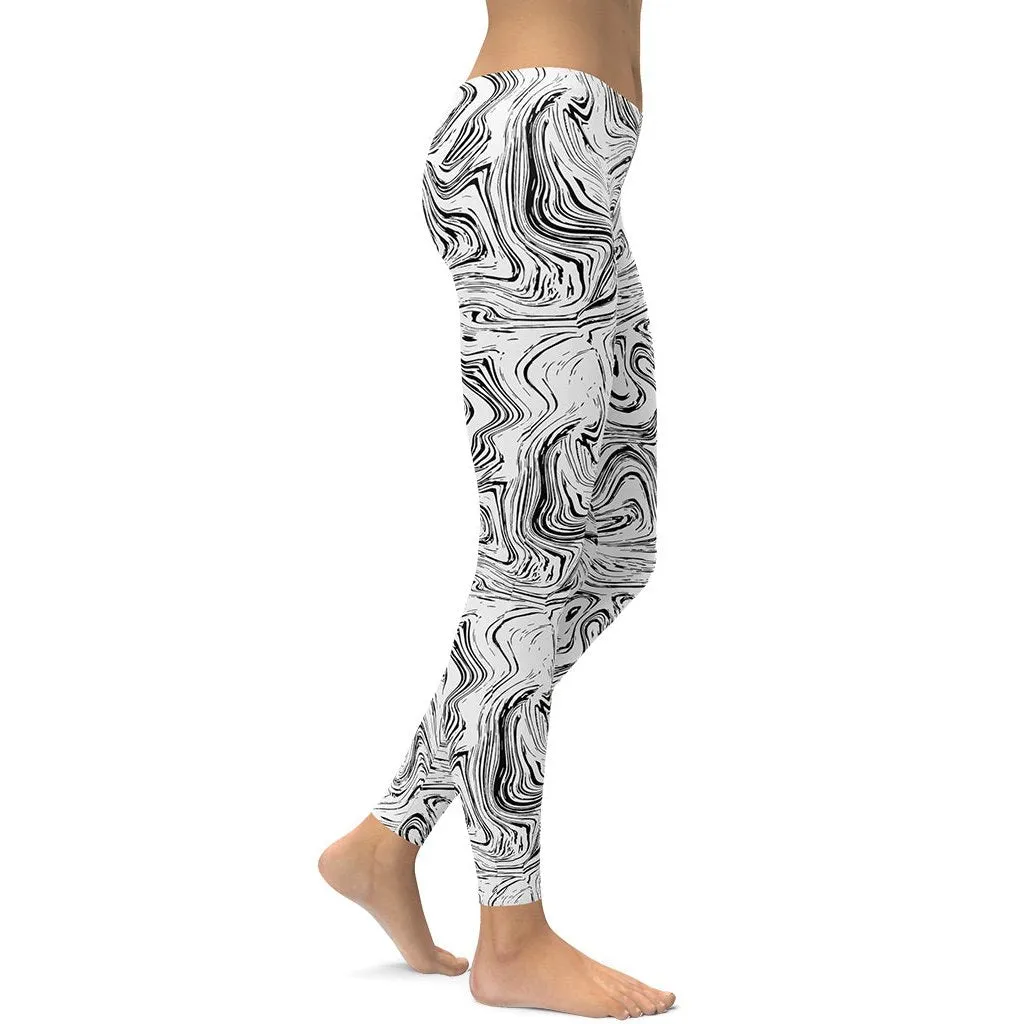 Black & White Marble Leggings