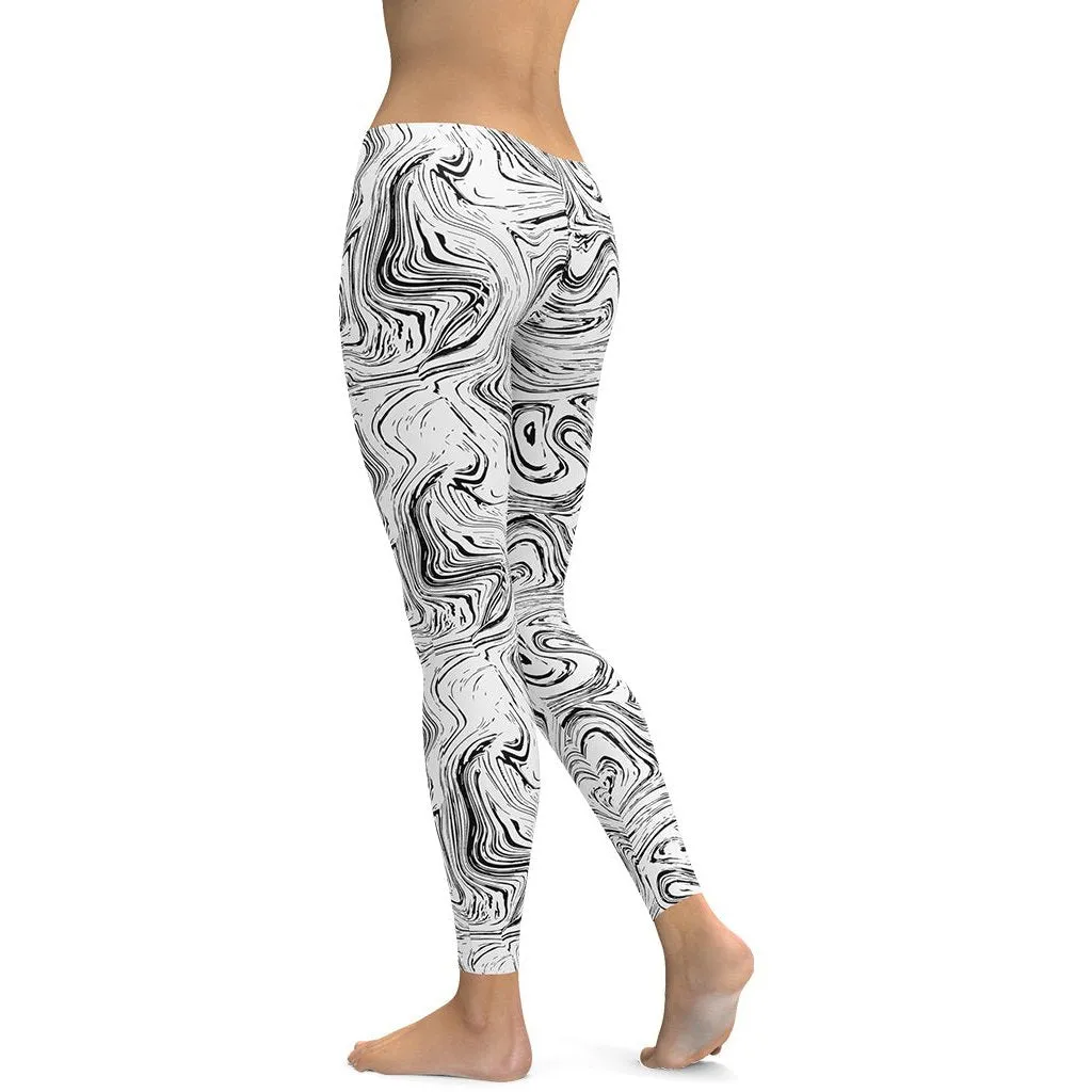 Black & White Marble Leggings