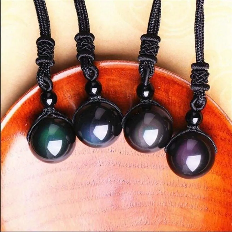 Black Obsidian Rainbow Necklaces