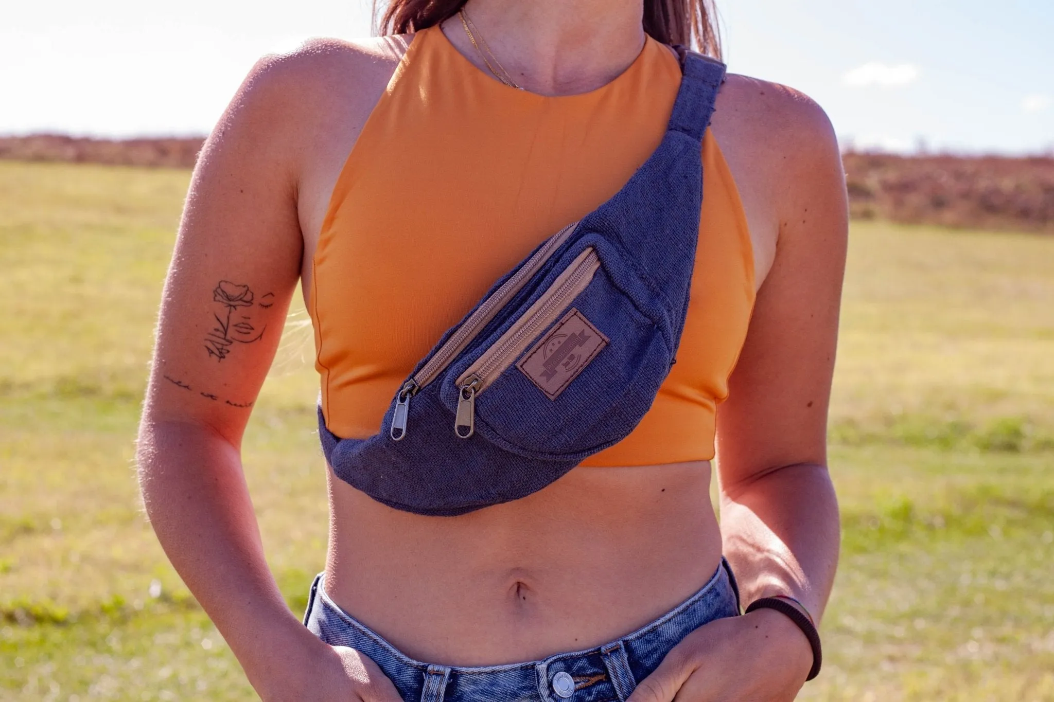 Blue Bum Bag || Handmade Hemp || Fanny Pack