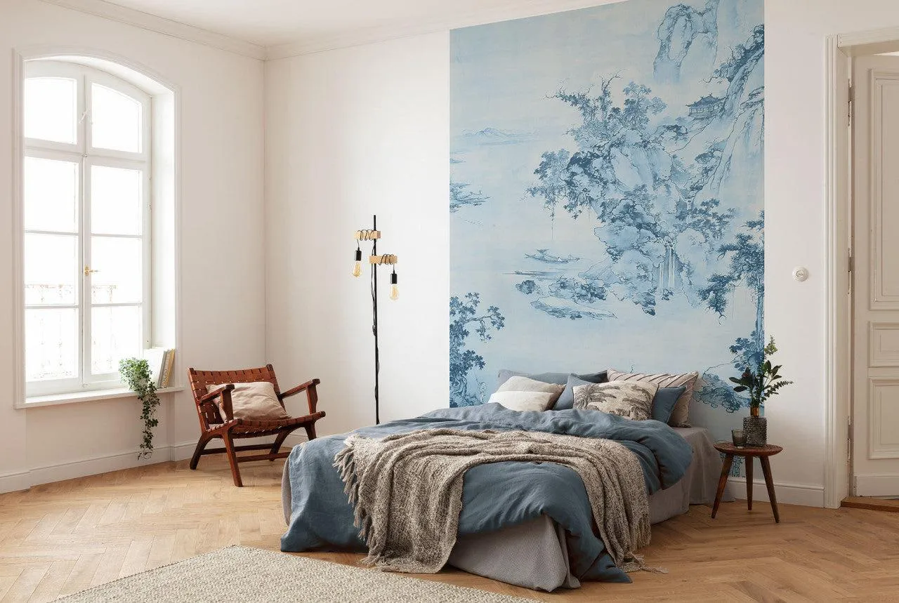 Blue China Mural Wallpaper