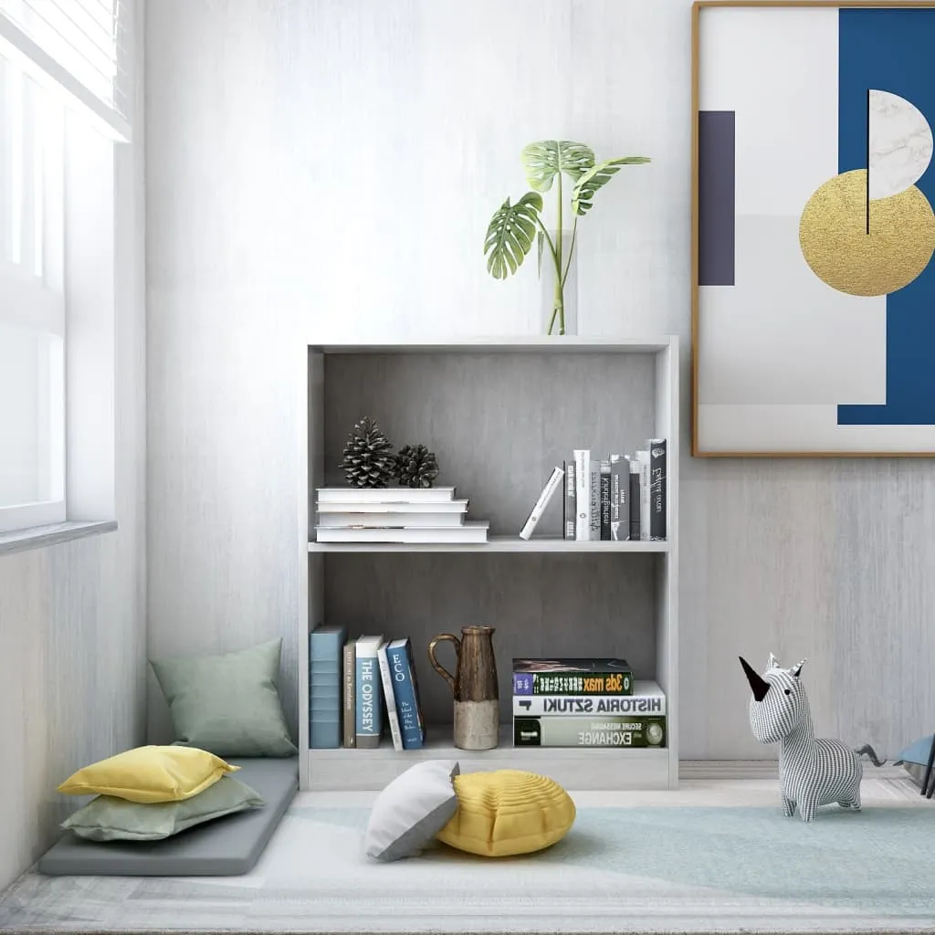 Bookshelf Concrete Grey 60x24x74.5 cm Engineered Wood