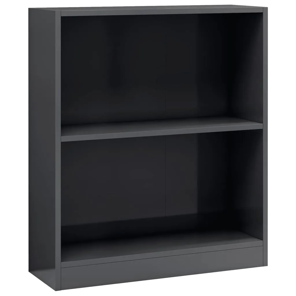 Bookshelf High Gloss Grey 60x24x76 cm Engineered Wood