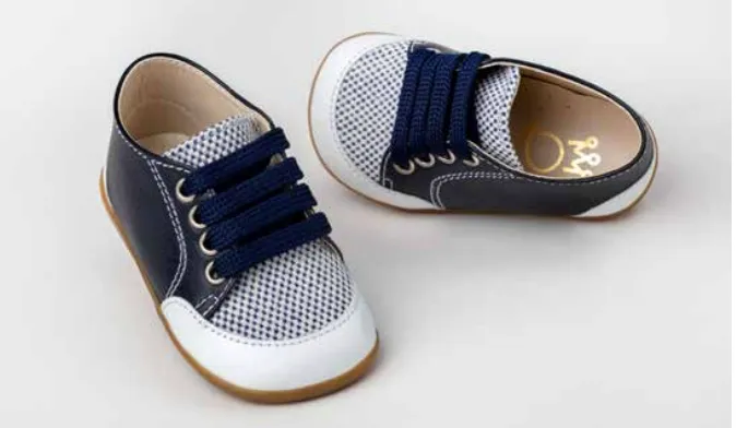 Boys Navy Leather Shoe