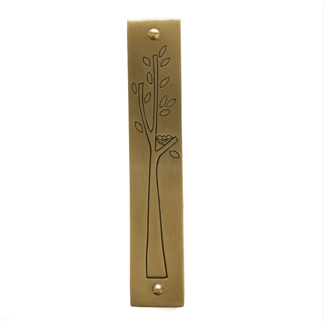 Brass Nest Mezuzah by Emily Rosenfeld Judaica