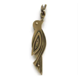 Brass Songbird Mezuzah by Emily Rosenfeld Judaica